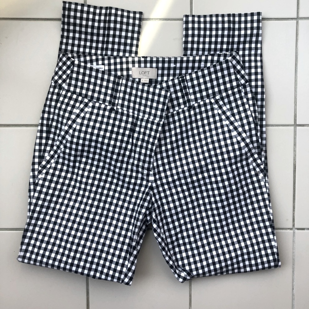 Gingham Ankle Dress Pant